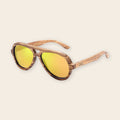 Lunettes en Bois Aviateur - Orange