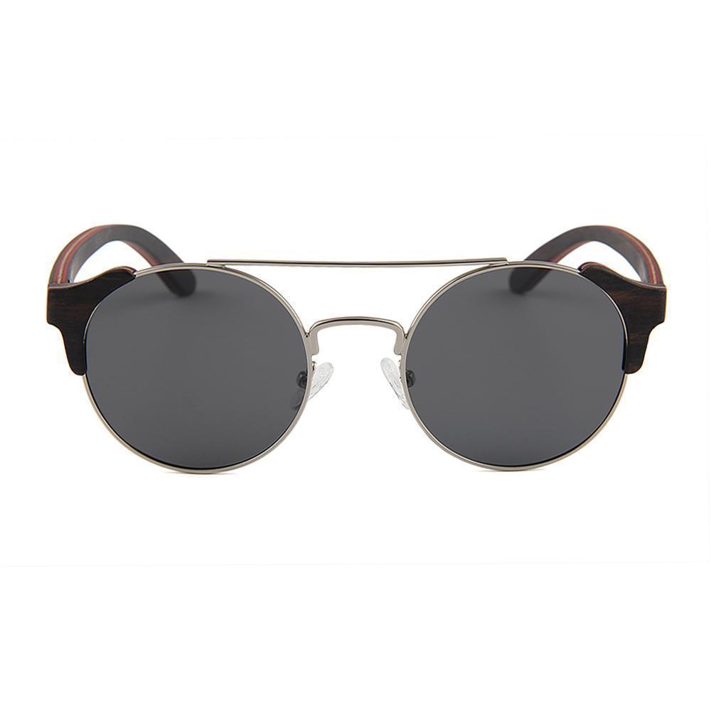 Lunettes en bois aviateur Positive Noir, vue 2 sur fond blanc