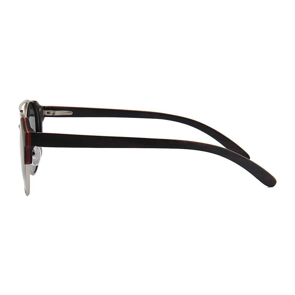 Lunettes en bois aviateur Positive Noir, vue 3 sur fond blanc