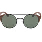 Lunettes en bois aviateur Positive Vert, vue 2 sur fond blanc