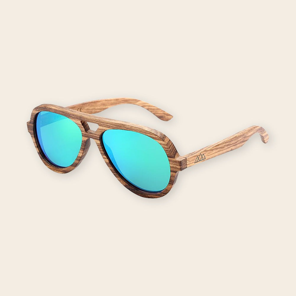 Lunettes en bois aviateur Vert – The Wood Stock
