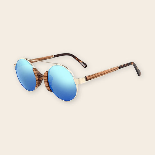 Lunettes en bois aviateur Vintage Bleu – The Wood Stock