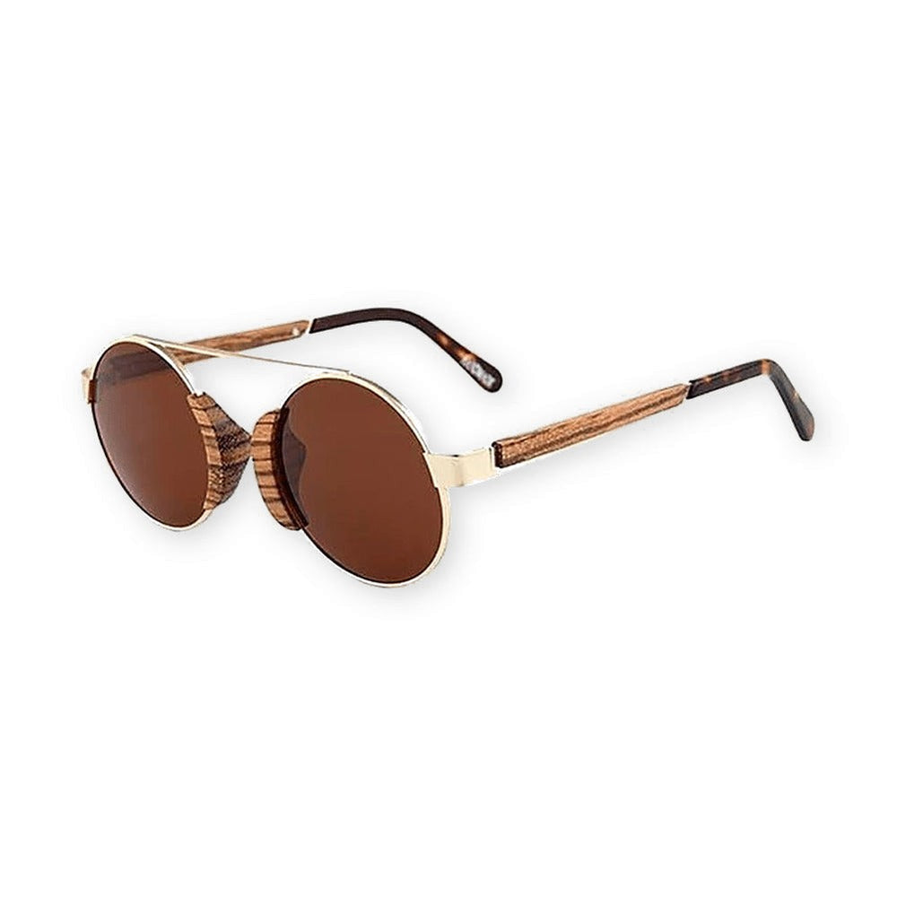 Lunettes en Bois Aviateur - Vintage Brun