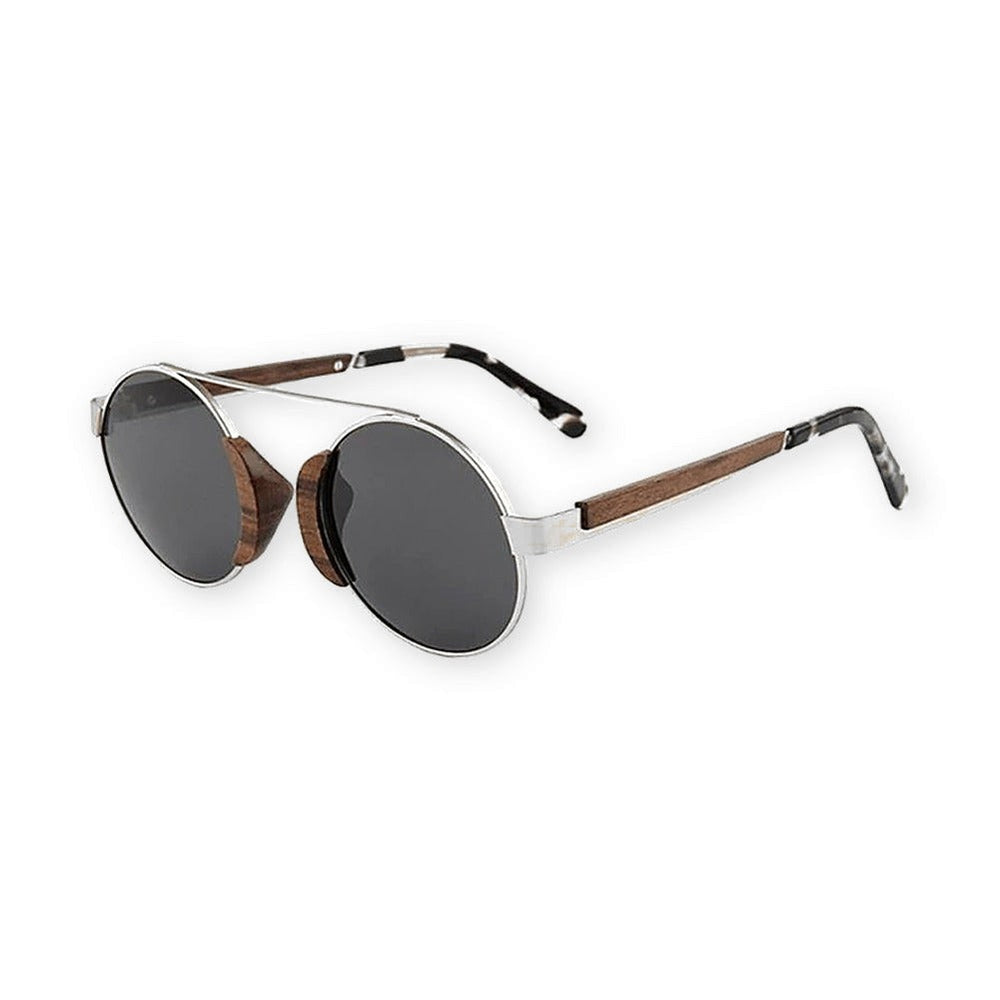 Lunettes en Bois - Aviateur Vintage Noir