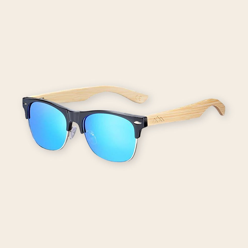 Lunettes en bois clubmaster Ricky Bleu – The Wood Stock