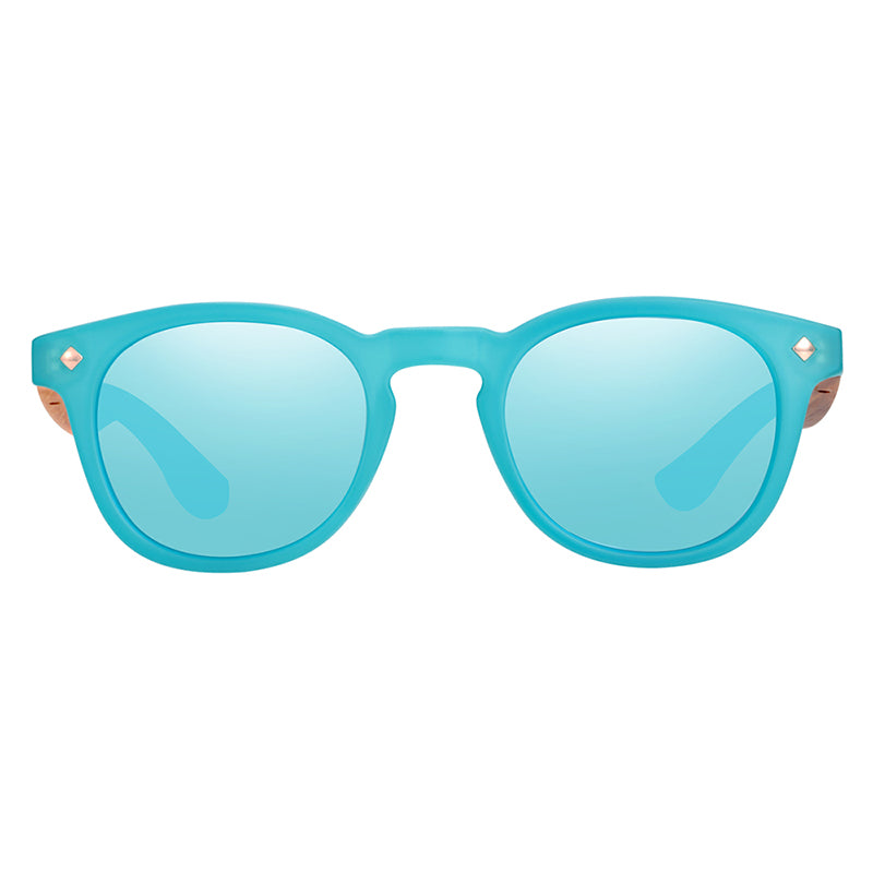 Lunettes en bois enfant Summer Blue, vue 2 sur fond blanc