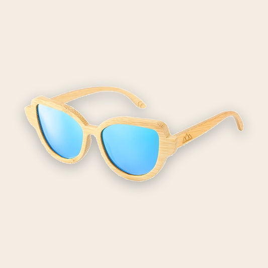 Lunettes en bois femme Œil de Chat Bleu – The Wood Stock