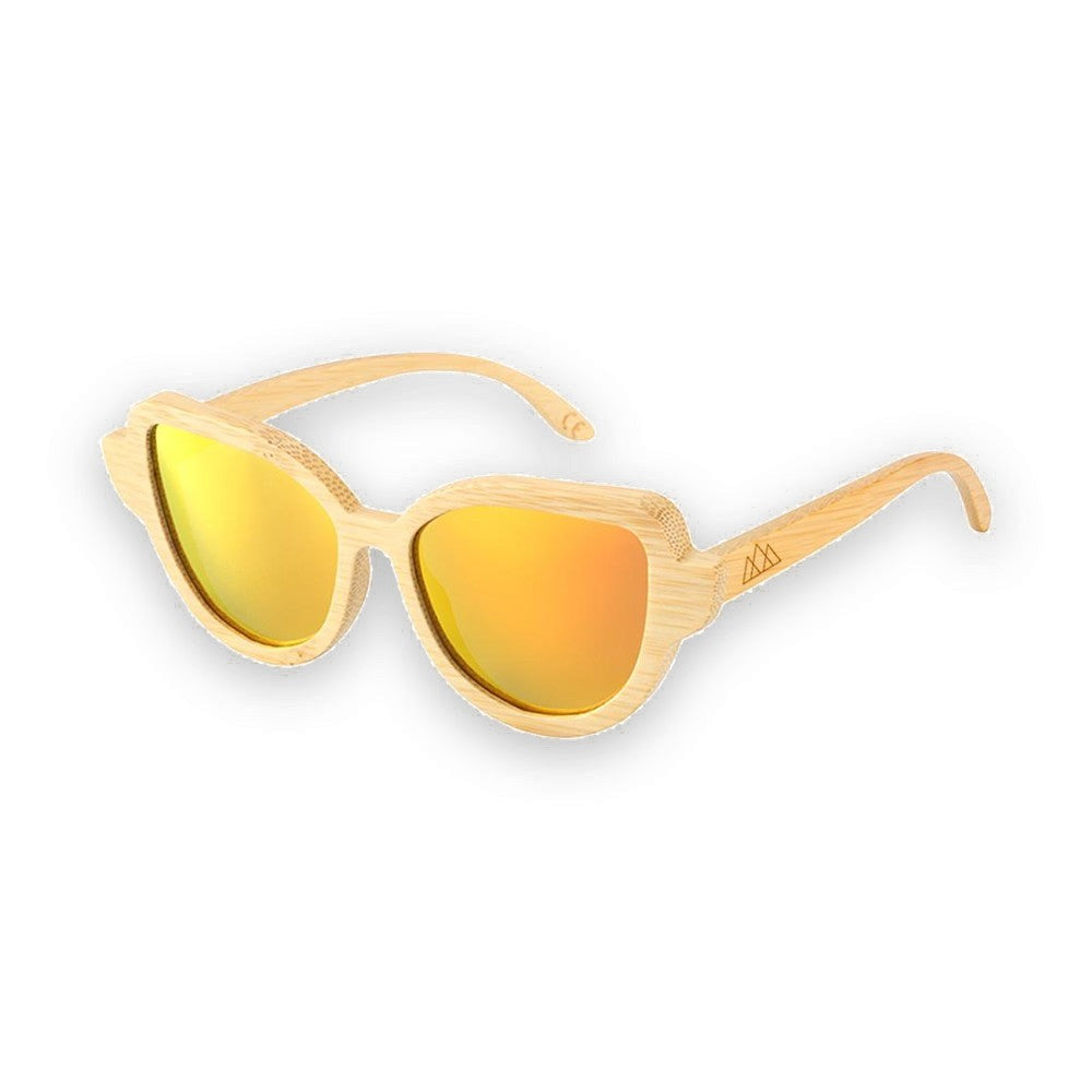 Lunettes en Bois Femme - Œil de Chat Orange
