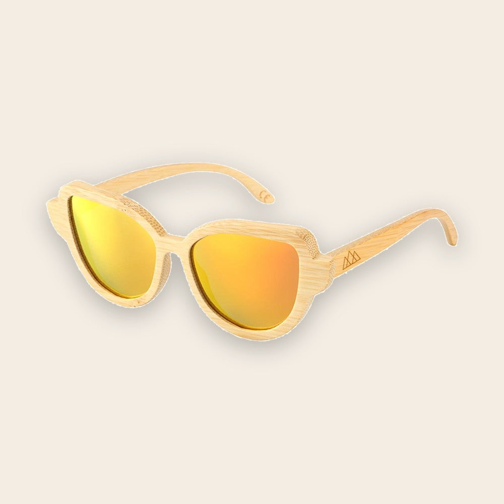 Lunettes en bois femme Œil de Chat Orange – The Wood Stock