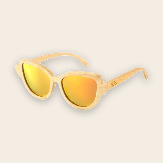 Lunettes en bois femme Œil de Chat Orange – The Wood Stock