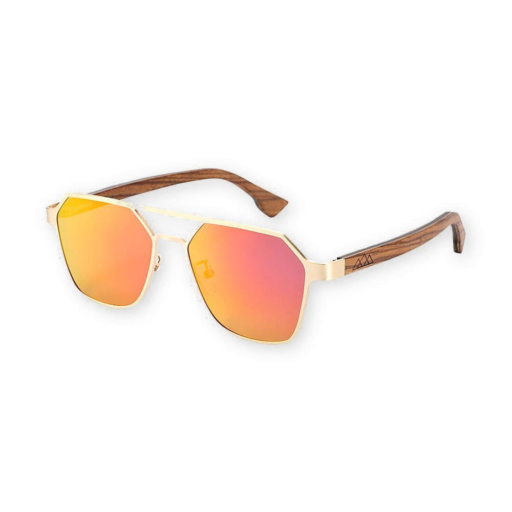 Lunettes en Bois Hexagonale - Tiral Orange