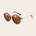 Lunettes en Bois Ronde - Retro Brun