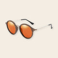 Lunettes en Bois Ronde - Retro Orange
