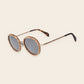 Lunettes en bois ronde Retro Vintage Zebra Gris sombre – The Wood Stock