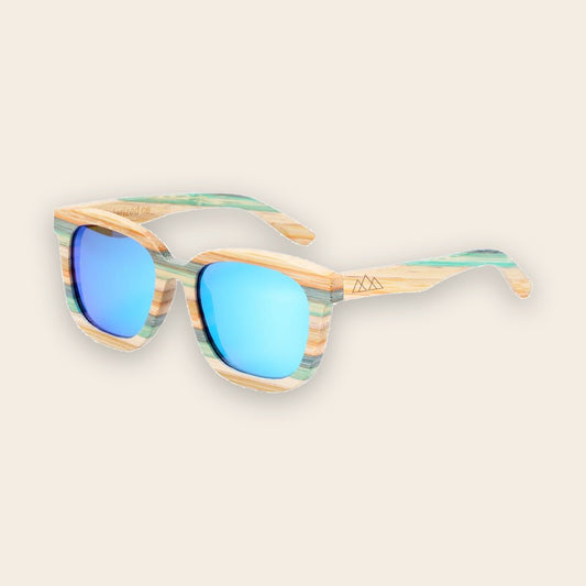 Lunettes en bois Skateboard Bleu – The Wood Stock