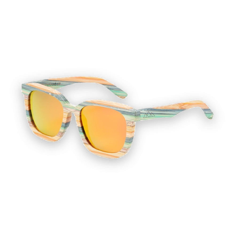 Lunettes en Bois - Skateboard Orange