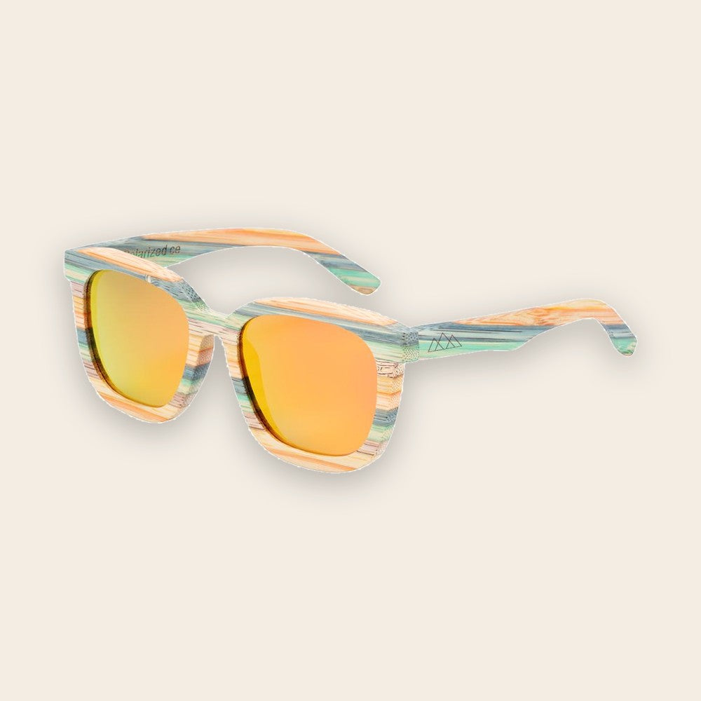 Lunettes en bois Skateboard Orange – The Wood Stock