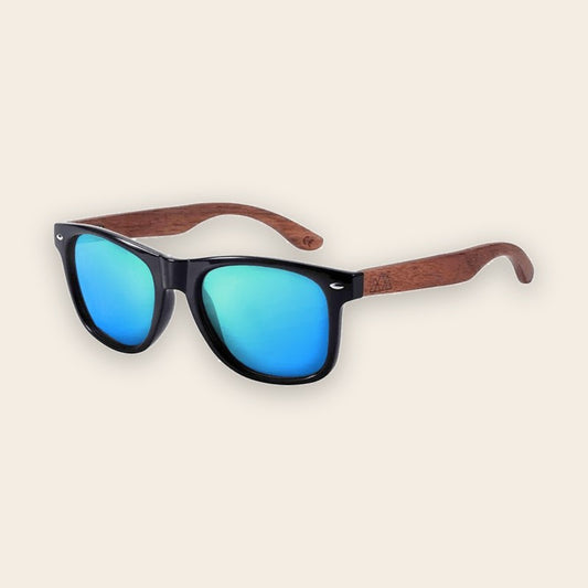 Lunettes en bois wayfarer Acajou Bleu – The Wood Stock