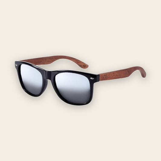 Lunettes en bois wayfarer Acajou Gris – The Wood Stock