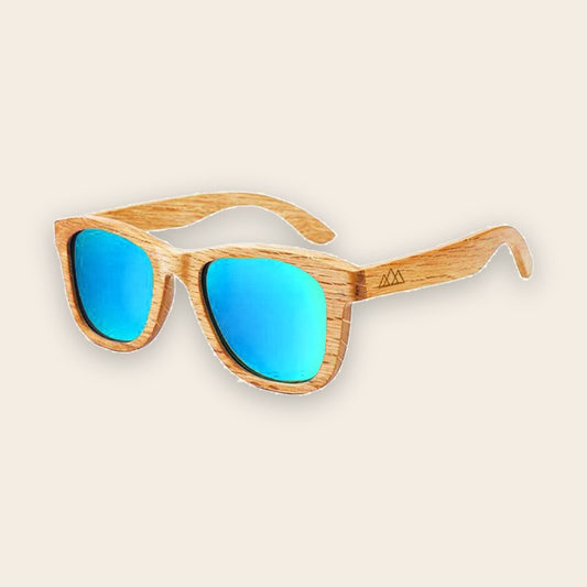 Lunettes en bois wayfarer Bambou Ambre Bleu – The Wood Stock