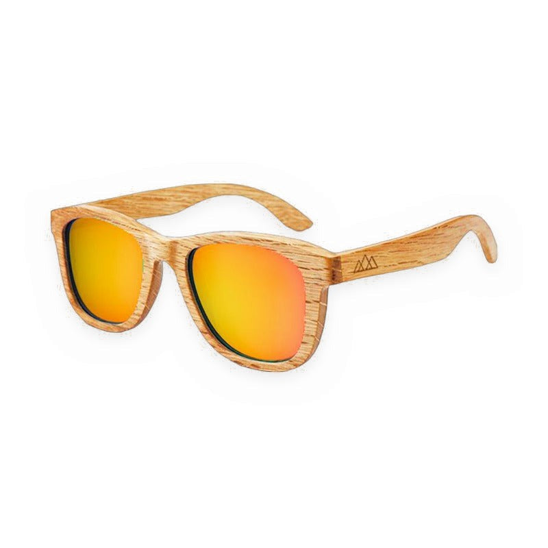 Lunettes en Bois Wayfarer - Bambou Ambre Orange
