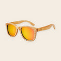 Lunettes en Bois Wayfarer - Bambou Ambre Orange