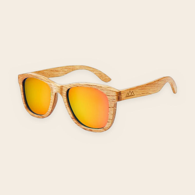 Lunettes en bois wayfarer Bambou Ambre Orange – The Wood Stock