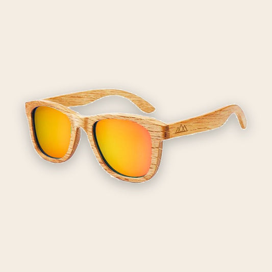 Lunettes en bois wayfarer Bambou Ambre Orange – The Wood Stock