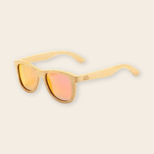 Lunettes en bois wayfarer Bambou Orange – The Wood Stock