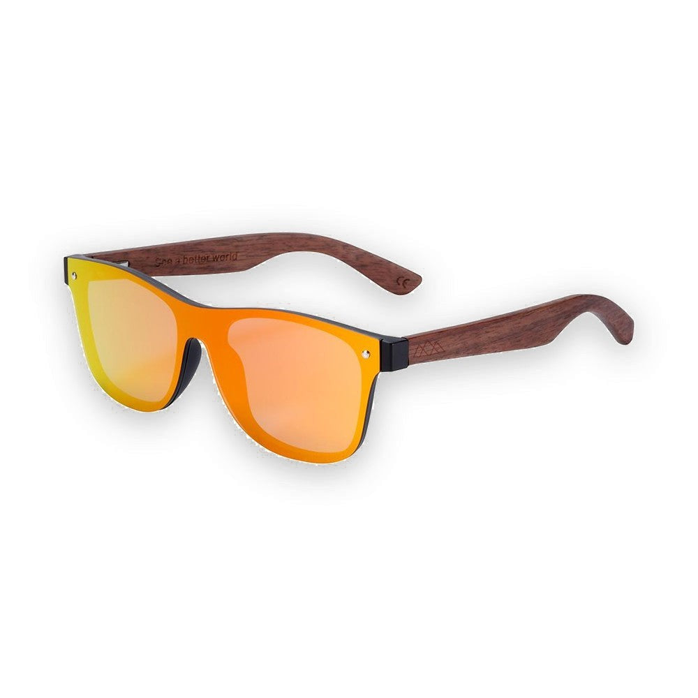 Lunettes en Bois Wayfarer - Full Orange