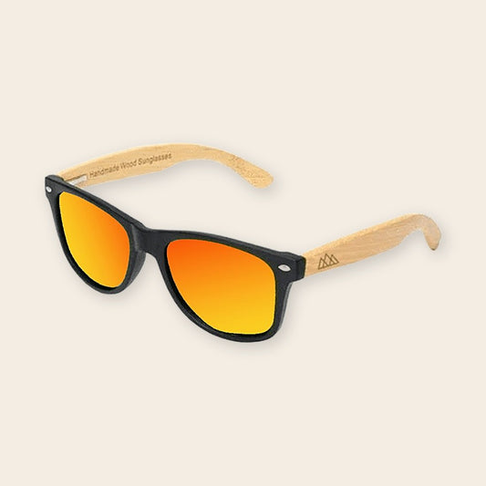 Lunettes en bois wayfarer Noir Orange – The Wood Stock