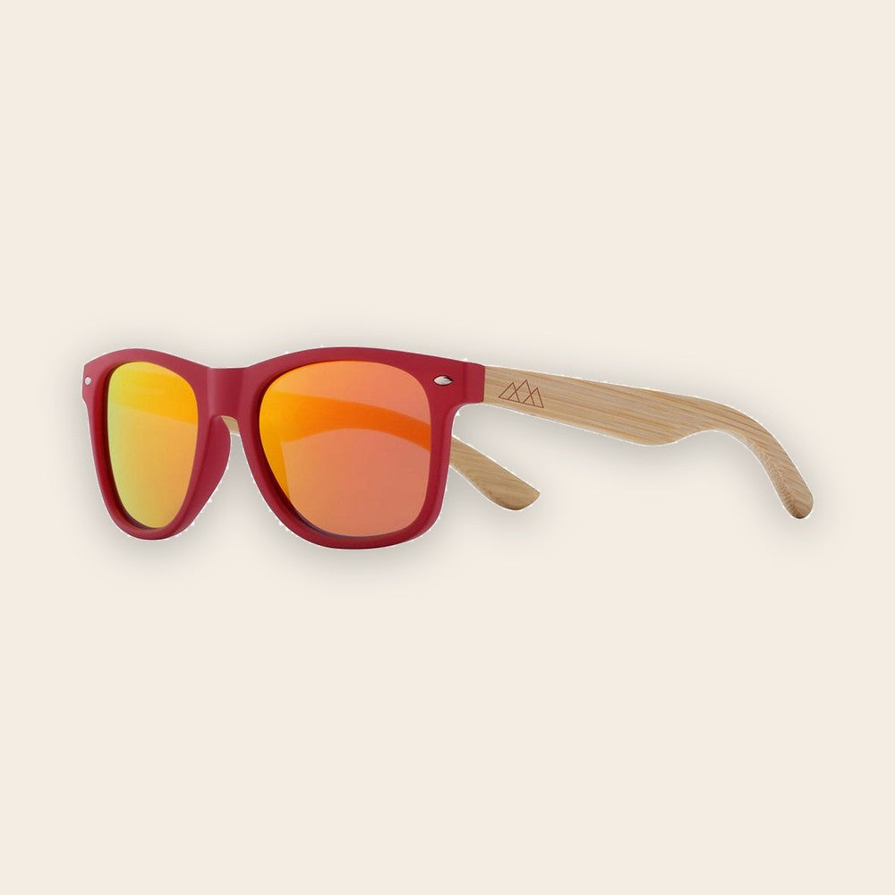 Lunettes en bois wayfarer Rouge – The Wood Stock