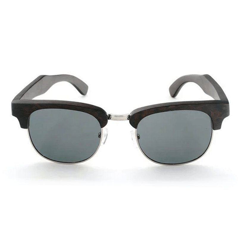 Lunettes de soleil bois Clubmaster - All Black - The Wood Stock