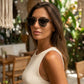 Lunettes de soleil bois Clubmaster - All Black