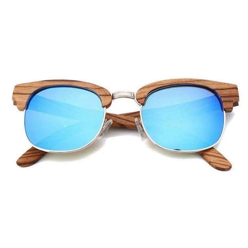 Lunettes de soleil bois Ray Ban Clubmaster - Blue - The Wood Stock
