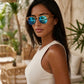 Lunettes de soleil bois Ray Ban Clubmaster - Blue