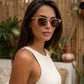 Lunettes de soleil bois Ray Ban Clubmaster - Brun