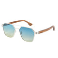 Lunettes en Bois Hexagonale - Tiral Bleu