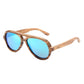 Lunette Aviateur Bois - Bleu