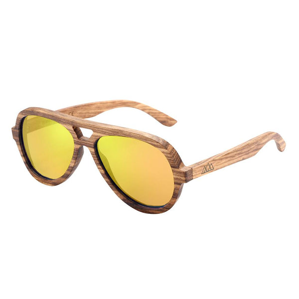 Lunettes en bois - Aviator Orange