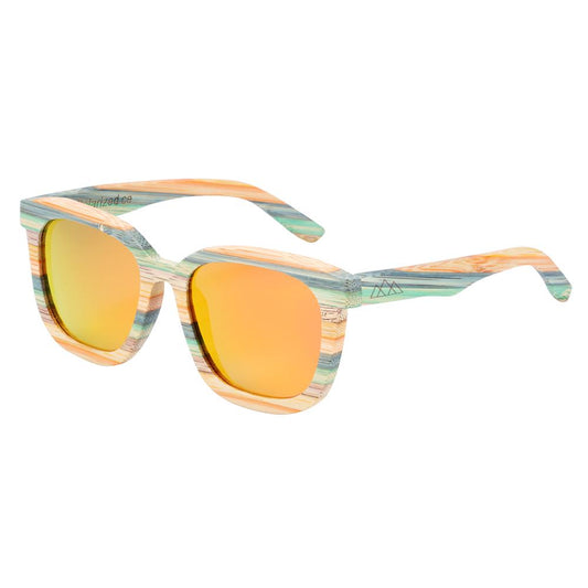 Colorz Lunettes en Bois - Skateboard Orange - The Wood Stock 