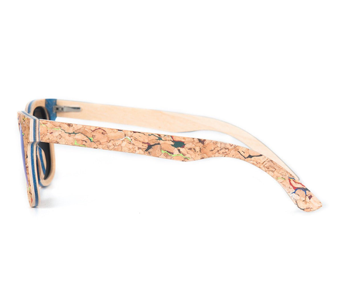 Lunettes en liège wayfarer Paradise Vert, vue 2 sur fond blanc