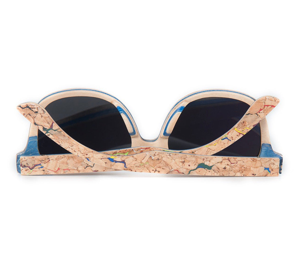 Lunettes en liège wayfarer Paradise Vert, vue 3 sur fond blanc