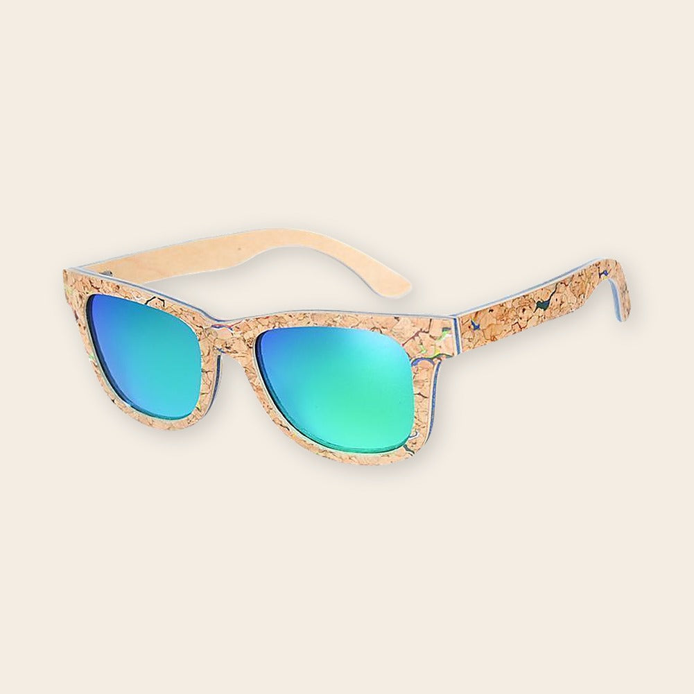 Lunettes en liège wayfarer Paradise Vert – The Wood Stock