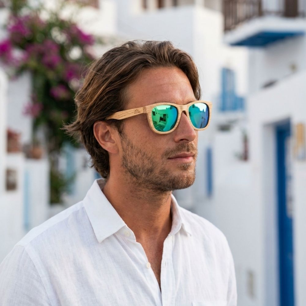 Lunettes en bois - Bambou Ambre Vert