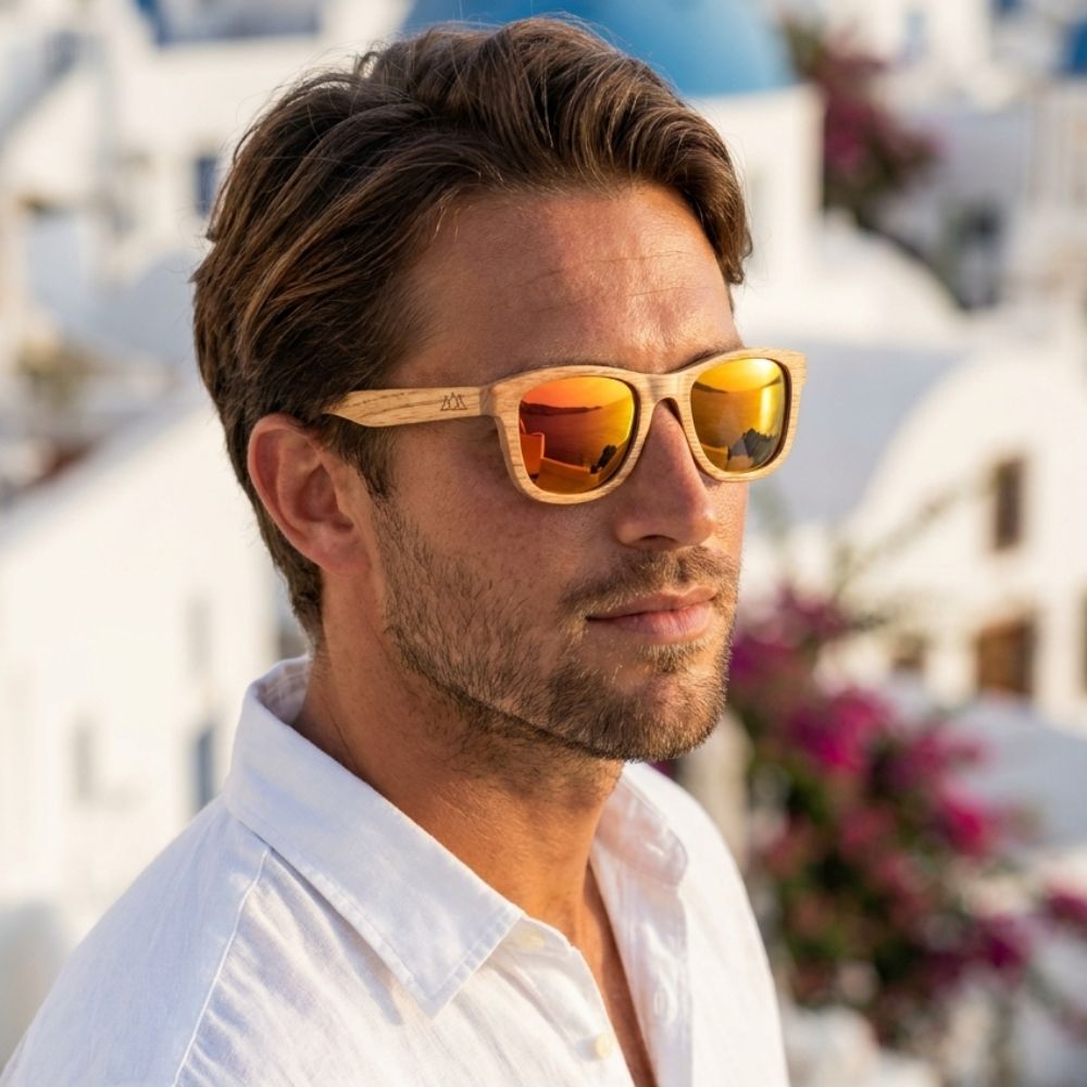 Lunettes en bois - Bambou Ambre Orange