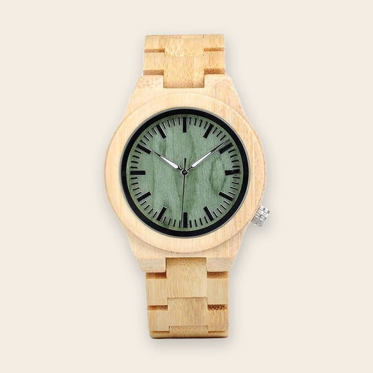 Montre en bois bambou cadran vert Green – The Wood Stock