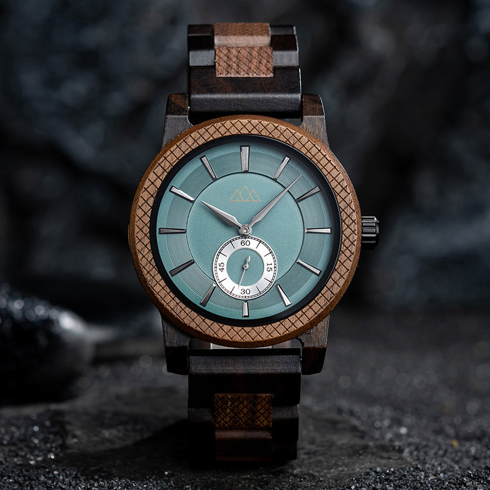 Montre bois cadran vert Teriol Green en situation, photo 3