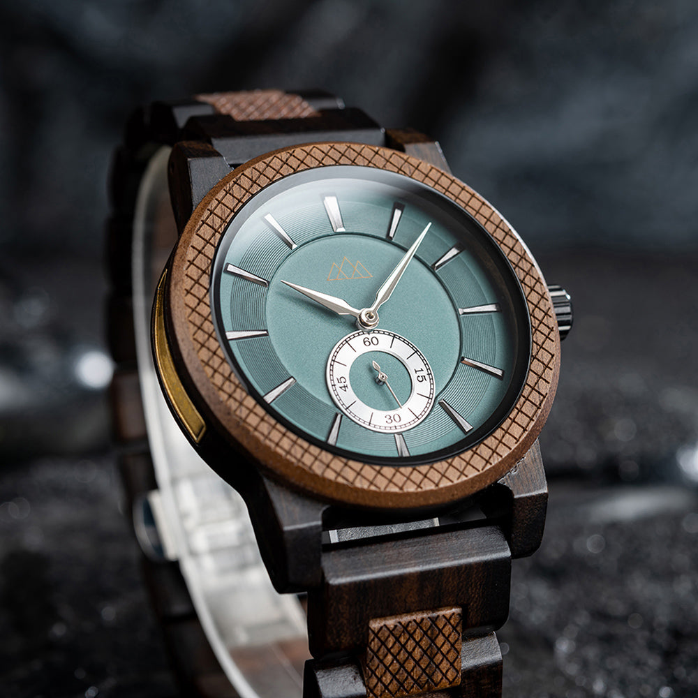 Montre bois cadran vert Teriol Green en situation