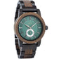 Montre bois cadran vert Teriol Green, vue 2 sur fond blanc